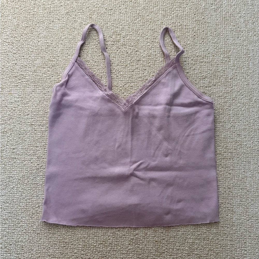 Brandy Melville Mauve Lace Cami Top